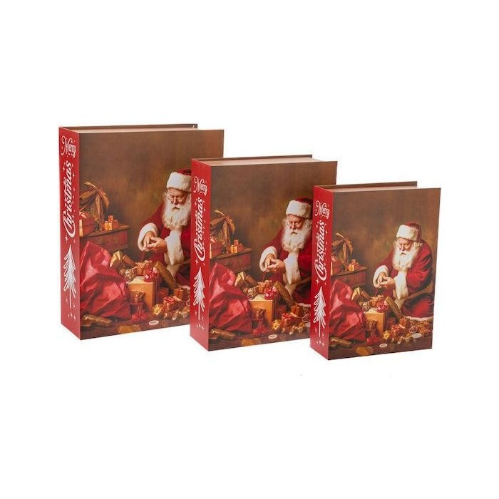 SET 3 SCATOLE CARTA BABBO NATALE
